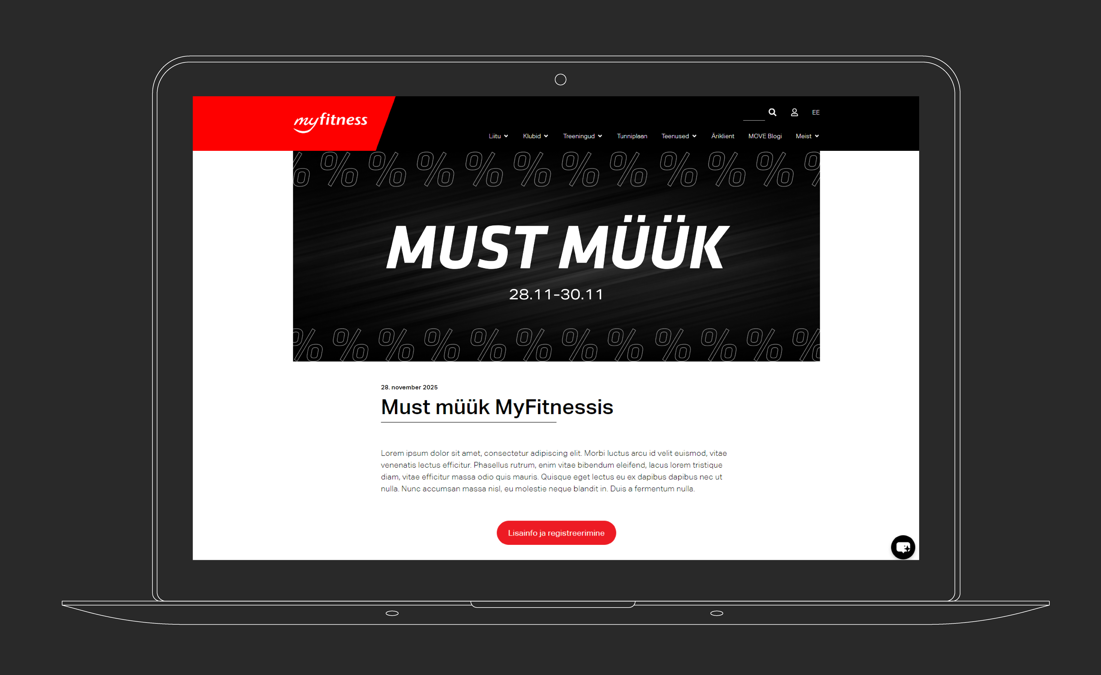 myfitness black friday campaign home site landing page cover preview